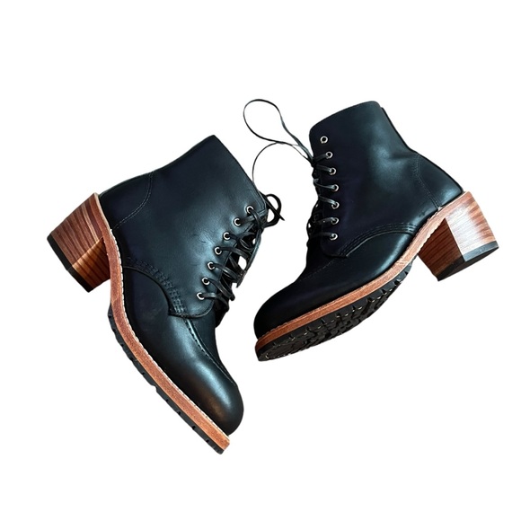 Red Wing Clara Boot 3405 Women’s Heeled ankle height black burgundy leather 7B - Picture 2 of 13